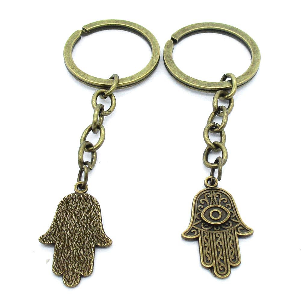 5 Items Keychain Keyring Key Tags Chains Rings Jewelry Bag Charms AA442 Hamesh Hamsa Hand of Fatima