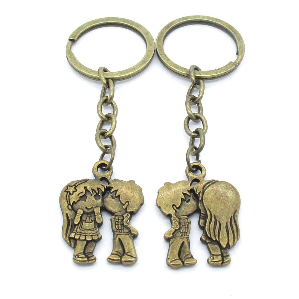 1 Items Keychain Keyring Key Tags Chains Rings Jewelry Bag Charms AA442 Lover Boy Girl