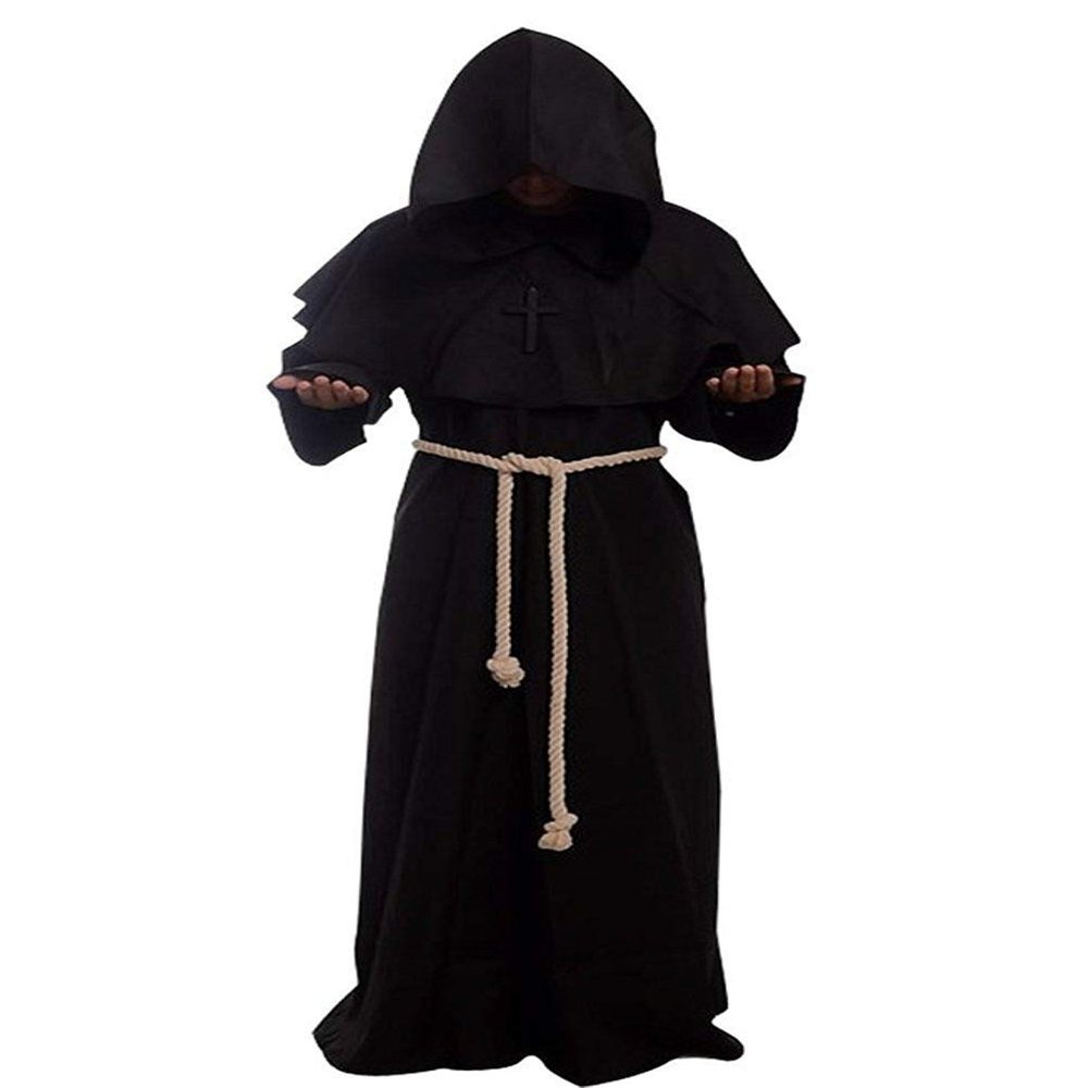 Gothden Medieval Renaissance Friar Cowl Robe Hooded Monk Robe Costume
