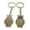 1 Items Keychain Keyring Key Tags Chains Rings Jewelry Bag Charms AA441 Owl Cabochon Setting Blanks view 1