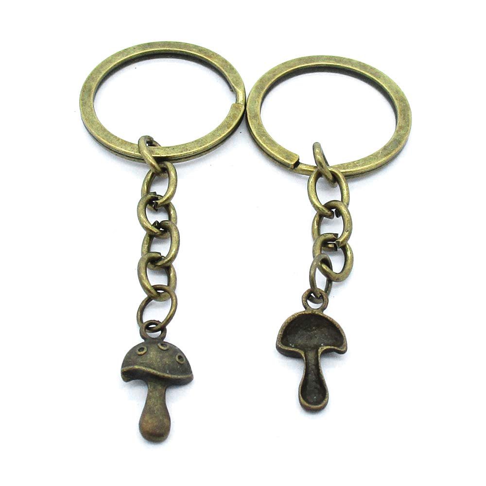 5 Items Keychain Keyring Key Tags Chains Rings Jewelry Bag Charms AA441 Mushroom