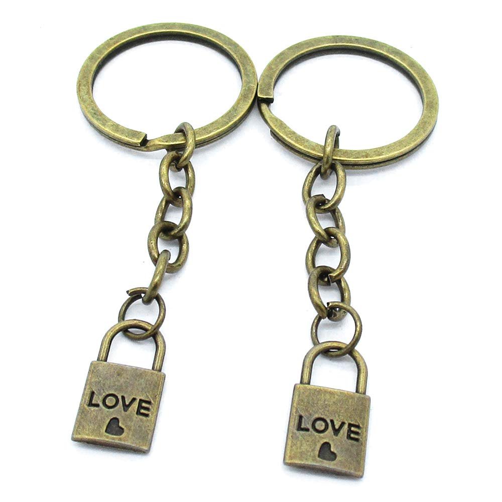20 Items Keychain Keyring Key Tags Chains Rings Jewelry Bag Charms AA441 Love Lock