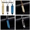3PCS Stainless Steel Bullet Pendant Locket Pendant Necklace,Urn Ashes Holder,Can Be Open,Black,Gold,Blue view 2
