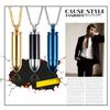 3PCS Stainless Steel Bullet Pendant Locket Pendant Necklace,Urn Ashes Holder,Can Be Open,Black,Gold,Blue view 4