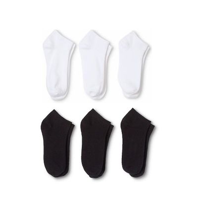 Mechaly Mens Crew and Low Cut Cotton Socks - 12 Pack (10-13, Black and White)