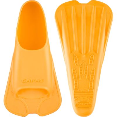 CAPAS Swim Training Fins Comfortable Silicone Lap Swimming Short Blade Floating Flippers with Mesh Bag for Adult Men Women Build Leg Strength