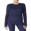 Cuddl Duds ClimateRight Womens Stretch Fleece Warm Underwear Long Sleeves Top (L - Navy) view 1