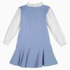 ContiKids Toddler Girls Long Sleeve Cotton Dresses School Uniform Casual Tulle Shirt Collar Dress Clothes Kids Size 2-7 Year 7 Crease Blue view 2