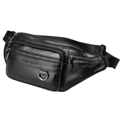 Vooo4cc Leather Fanny Pack Mens Genuine Leather Waist Bag Sport Travel Hiking