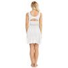 inlzdz Women's Asymmetric Chiffon Lyrical Ballet Dance High Low Skirt Gymnastics Leotard Flowy Dress White Small view 3
