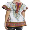 RaanPahMuang Childs African Dashiki Festival Bright Cotton Open Collar Shirt, Medium, New White Pink view 2