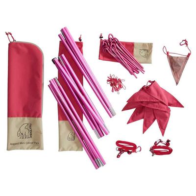 Nordisc 148057 Asgard Mini Color Pack, Tent Parts Set, Pole, Pegs, Guy Rope, Cherry Color Pack, for Outdoor Activities, Camping