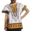 RaanPahMuang Childs African Dashiki Festival Bright Cotton Open Collar Shirt, Small, New White Yellow view 1