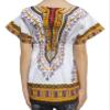 RaanPahMuang Childs African Dashiki Festival Bright Cotton Open Collar Shirt, Small, New White Yellow view 2