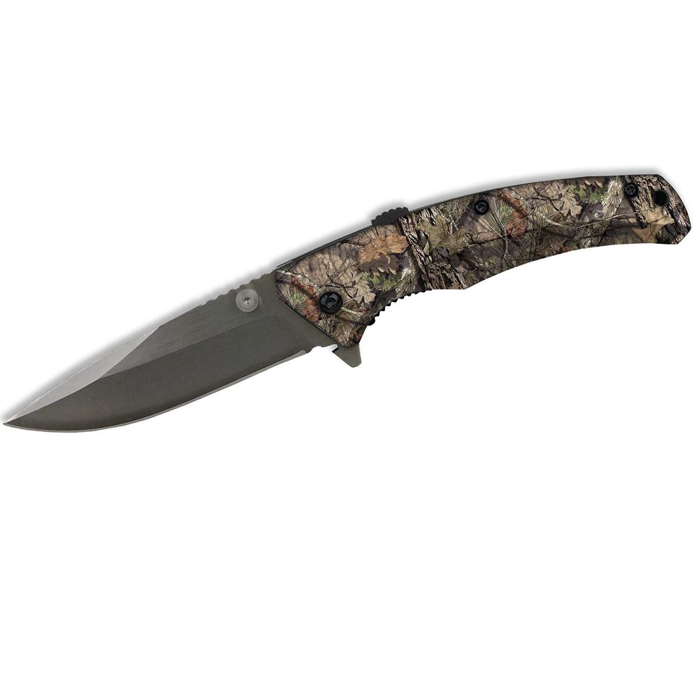 ABKT Elite Sidewinder Assist 3.5 in Blade Mossy Oak Handle, Camo