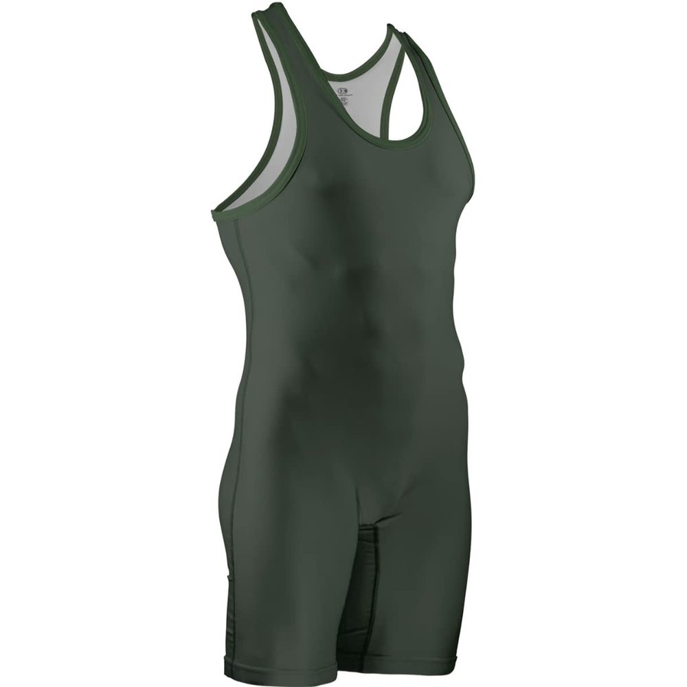 Cliff Keen | L7943J | The Relentless Stock Wrestling Singlet | MXS Fabric Technology | Wrestlers Choice! (Dark Green, Small)