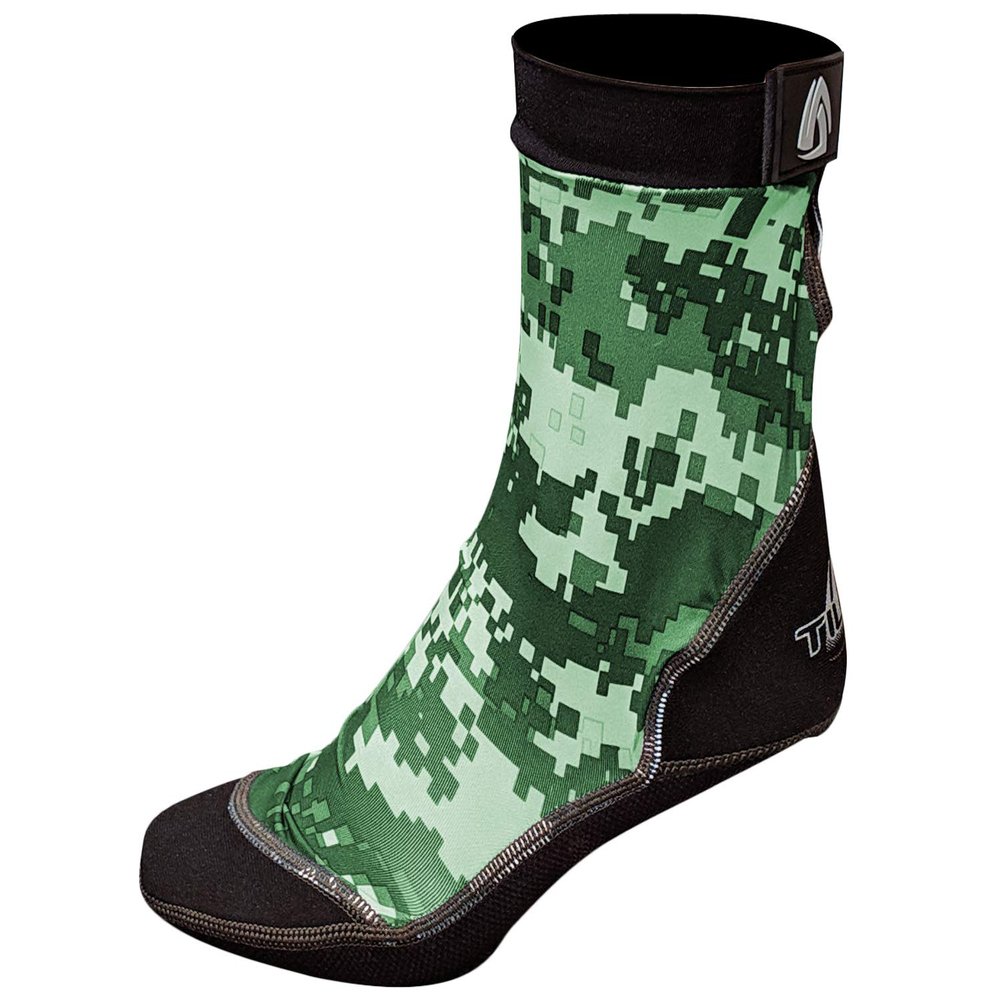 Tilos Sport Skin Socks for Adults and Kids, Protect Against Hot Sand & Sunburn for Water Sports & Beach Activities (XL, Digital Green)