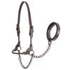 Derby Originals Bronze Beauty Premium Round Rolled Leather Cattle Show Halter with Matching Chain Lead view 1