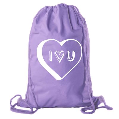 Valentine's Day Bags, Cotton Drawstring Cinch Backpacks, Valentines Day Gift Bags - 10PK Purple CA2725VAL S7