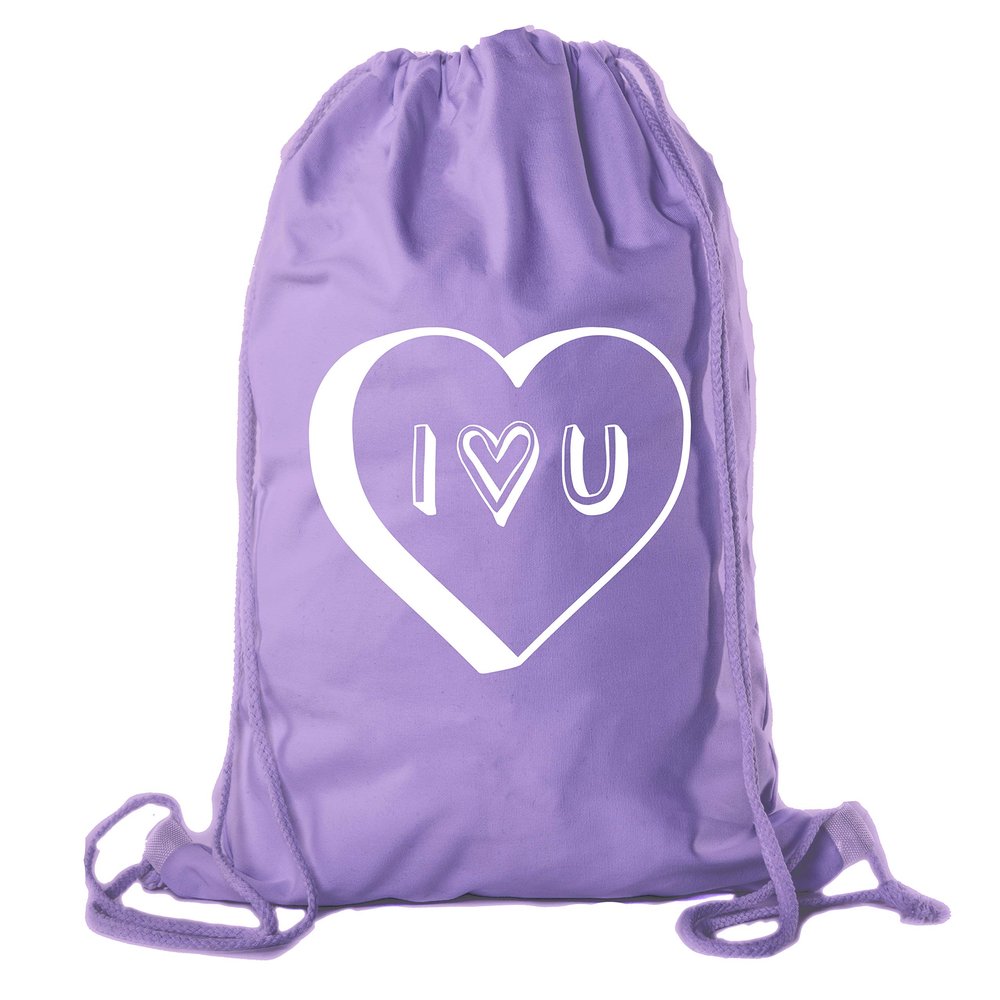 Valentine's Day Bags, Cotton Drawstring Cinch Backpacks, Valentines Day Gift Bags - 10PK Purple CA2725VAL S7