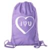 Valentine's Day Bags, Cotton Drawstring Cinch Backpacks, Valentines Day Gift Bags - 10PK Purple CA2725VAL S7 view 1