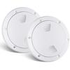 Amarine Made 2 Pack of 6 in Boat Round Non Slip Inspection Hatch,Detachable Cover and Pre-drilled Holes in Deck Plate Easily to Install (6" White) view 1