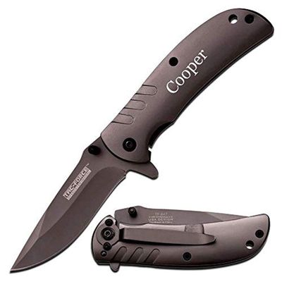 Free Engraving - Tac-Force Titanium Coated Stainless Steel Quality Pocket Knife (TF-847)