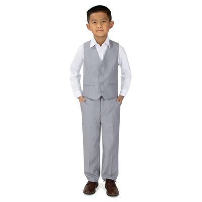 Spring Notion Big Boys' 2-Piece Vest Suit Set Light Grey 8 Vest and Pants