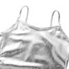 Agoky Girls Shiny Metallic Ballet Dance Tank Tops Sleeveless Jazz Hip Hop Dance Tops Latin Dance Costume Ballerina Dancewear Silver 10 Years view 3