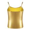 Agoky Girls Shiny Metallic Ballet Dance Tank Tops Sleeveless Jazz Hip Hop Dance Tops Latin Dance Costume Ballerina Dancewear Gold 8 Years view 2
