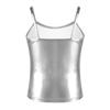 Agoky Girls Shiny Metallic Ballet Dance Tank Tops Sleeveless Jazz Hip Hop Dance Tops Latin Dance Costume Ballerina Dancewear Silver 6 Years view 2