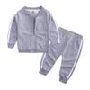 Kids Tales Baby Boys Girls Tracksuit Cotton Long Sleeve Zipper Jacket Pants Outfit Set Grey view 1