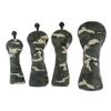 4Pcs/Set Premium PU Golf Covers 3 5 UT Wood Replacement & Interchangeable Number Tag, Camo Green view 1