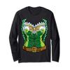 Leprechaun Girl Costume St Patricks Day Kids Women Shamrock Long Sleeve T-Shirt view 1