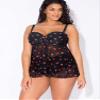 Smart & Sexy Women's Full Busted Ruffle Twist Bandeau Tankini Swimwear, Sweet Cherry, 38D view 2