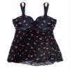 Smart & Sexy Women's Full Busted Ruffle Twist Bandeau Tankini Swimwear, Sweet Cherry, 38D view 4