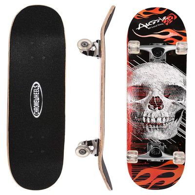 ChromeWheels 31 inch Skateboard Double Kick Skate Board Cruiser Longboard 8 Layer Maple Deck Skateboards for Kids and Beginners