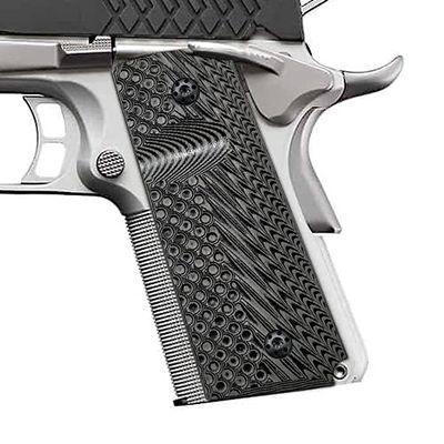Cool Hand 1911 G10 Grips, Compact/Officer, Free Screws Included, OPS Texture (Gun Metal)