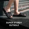 LongBay Men's Comfy Memory Foam Slide Slippers Breathable Mesh Cloth House Shoes (Small / 7-8 D(M) US, Gray) view 2