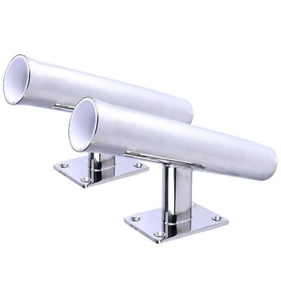 Amarine Made 2 Pack of Tournament Style Stainless Steel Wall Mounted Rod Holder,Transom Mounted (20 Degree)