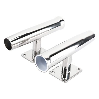 Amarine Made Wall Mounted Stainless Steel Tournament Style Rod Holder, Transom Mounted - 90 Degree (2-Pack)