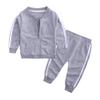 MYGBCPJS 2Pcs Baby Boys Girl Cotton Outfit Set Zipper Jacket Tops Pant Set Tracksuit Gray