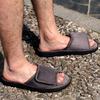 LongBay Men's Comfy Memory Foam Slide Slippers Breathable Micro Suede House Shoes (Small / 7-8 D(M) US, Gray) view 2