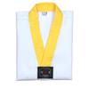 Taekwondo Poom Uniform Yellow V-Neck and Yellow Pants Martial Arts MMA TKD Karate Judo Hapkido (100(Height: 90~100cm)(35.4~39.3 inch)) view 3
