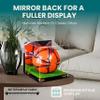 Better Display Cases Acrylic Display Case for Collectibles, Full Size Soccer Ball Display Case, Orange Risers & Turf Base, Handcrafted Showcase Box.DIM;9.75" L x 9.75" W x 9.75" H. (A027-OR) view 2