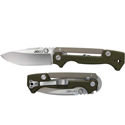 Cold Steel AD-10 and AD-15 Tactical Folding Knife with Lock and Pocket Clip - Premium S35VN Steel Blade, AD-15 Green , 3 1/2"
