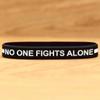 100 of Thin WHITE Line No One Fights Alone Wristbands view 2
