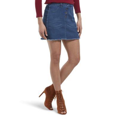 HUE womens Denim Jean Skirt, Medium Wsh, X-Small US
