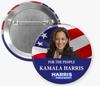 Kamala Harris for President 2024 Buttons - Kamala with Flag - Package of 6 pins Buy 2 Sets GET 1 Free! view 3