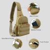 BraveHawk OUTDOORS Sling Chest Bag, 900D Nylon Tactical MOLLE Compact Crossbody Hiking Cycling Pack (Khaki) view 3
